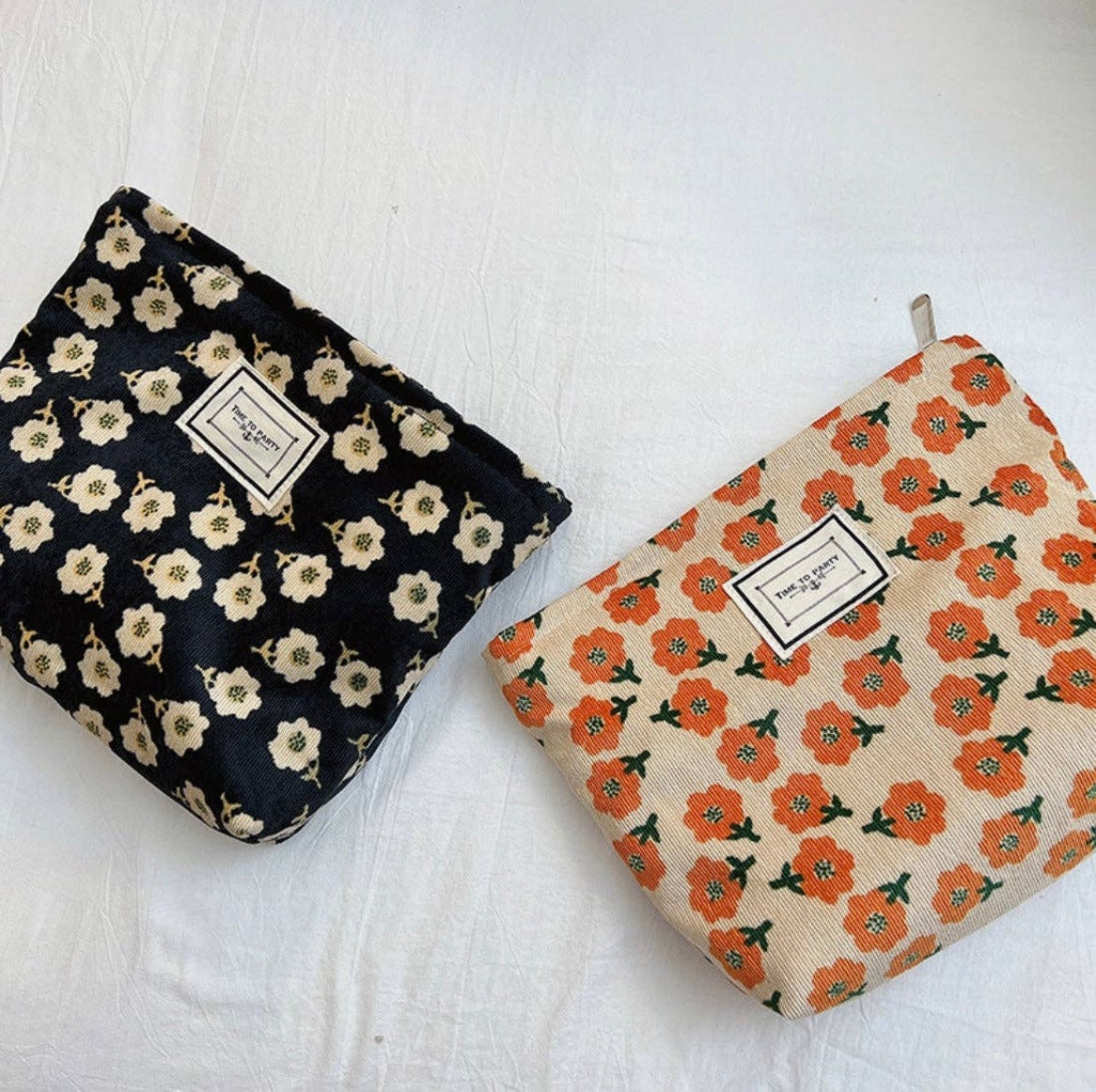 Vintage Floral Print Make Up Bag