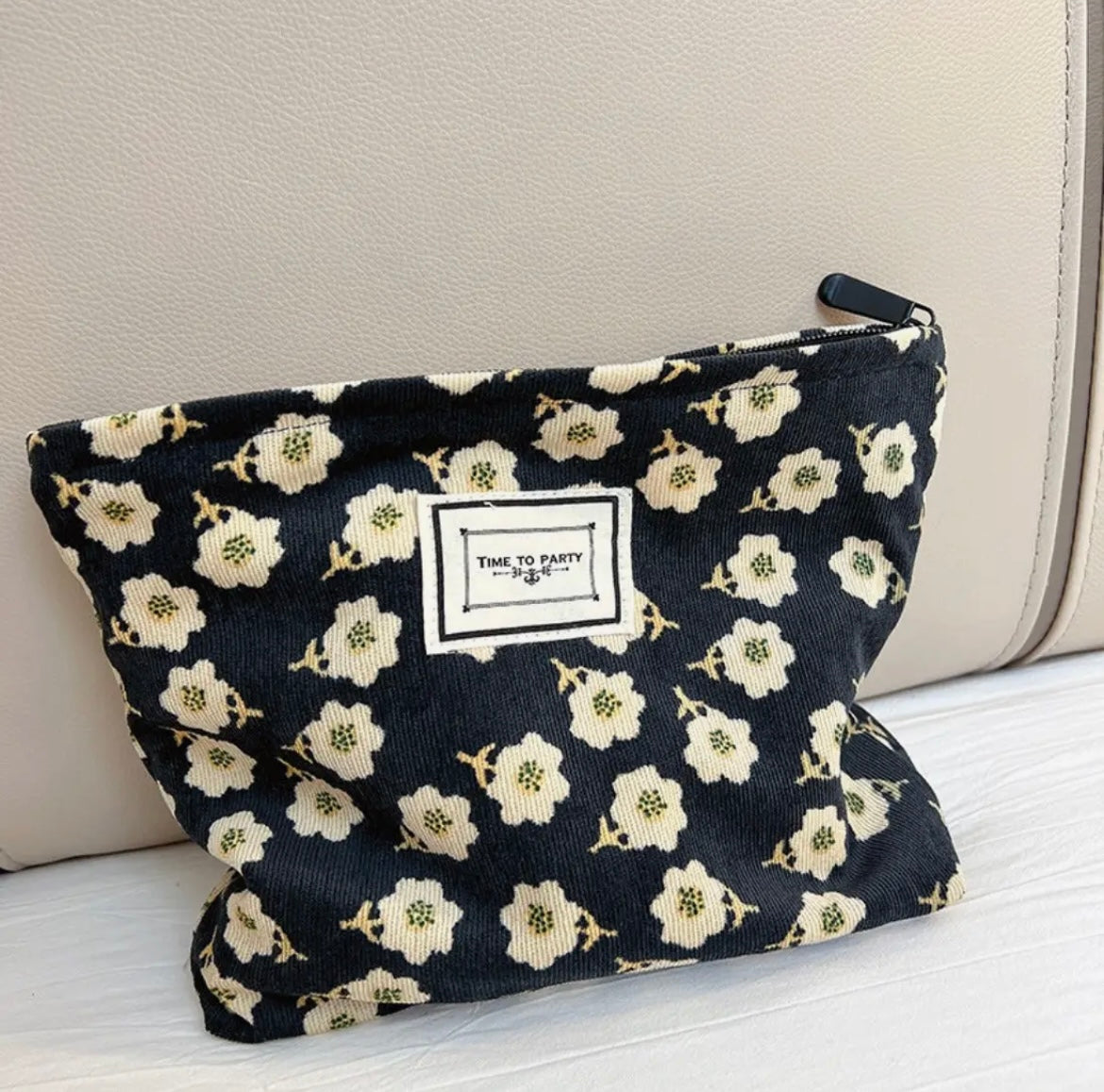 Vintage Floral Print Make Up Bag