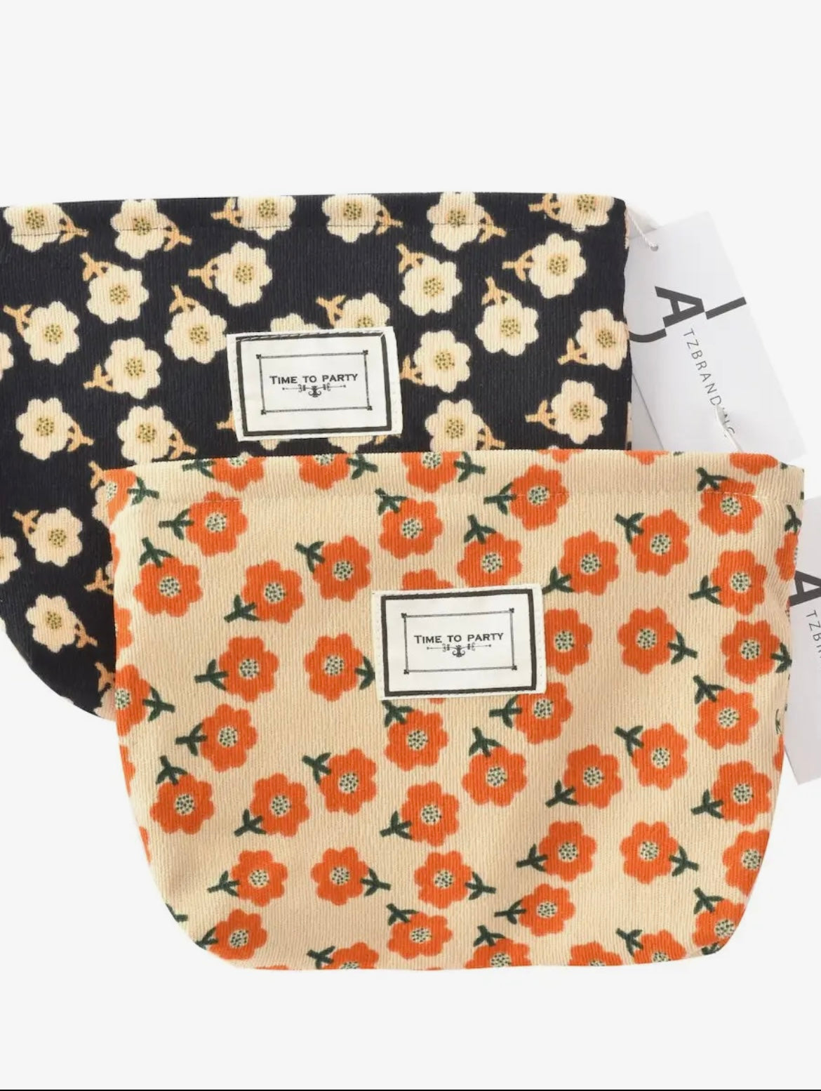 Vintage Floral Print Make Up Bag