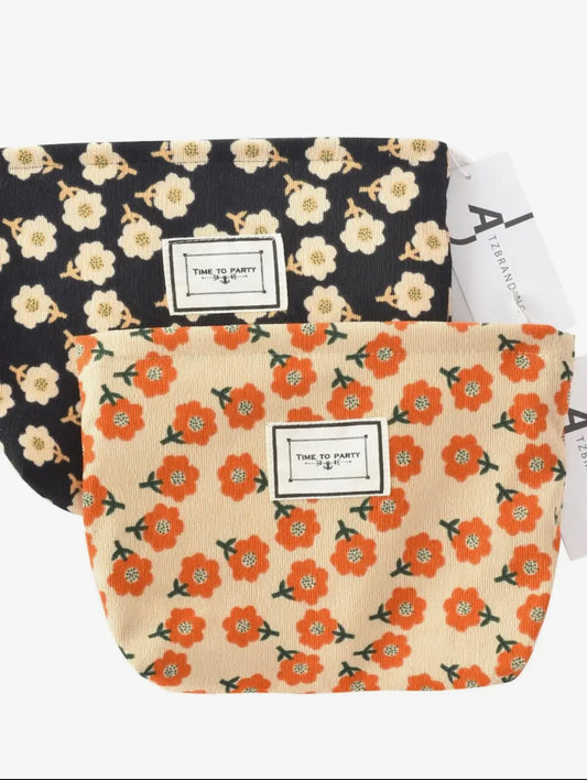 Vintage Floral Print Make Up Bag